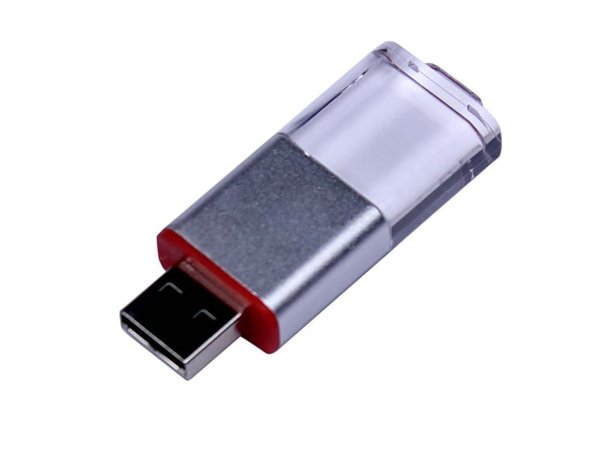 USB 2.0- флешка промо на 32 Гб прямоугольной формы, выдвижной механизм - USB 2.0- флешка промо на 32 Гб прямоугольной формы, выдвижной механизм