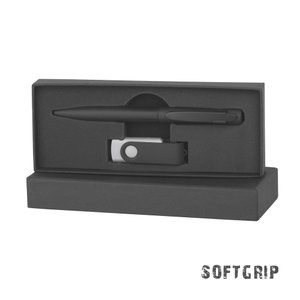 набор ручка + флеш-карта 16 гб в футляре, покрытие softgrip