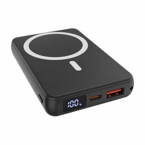 магнитный внешний аккумулятор quantum с беспроводной зарядкой (15w), 10000 mah