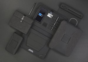 папка а5 с беспроводным зарядным устройством 4000 mah и блокнотом softtouch