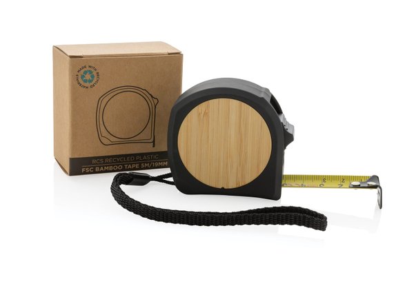 Рулетка Bamboo из переработанного пластика RCS, 5м/19 мм - Рулетка Bamboo из переработанного пластика RCS, 5м/19 мм