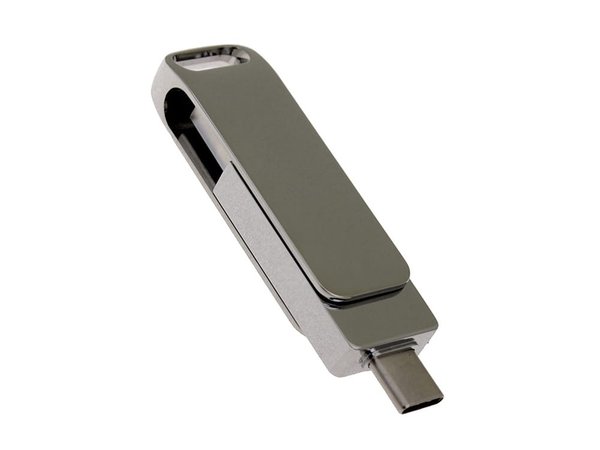 USB 3.0- флешка на 256 Гб с поворотным механизмом и дополнительным разъемом Type-C - USB 3.0- флешка на 256 Гб с поворотным механизмом и дополнительным разъемом Type-C