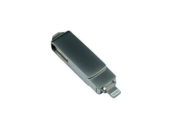 USB 3.0/micro USB/Lightning- флешка на 128 Гб с поворотным механизмом - USB 3.0/micro USB/Lightning- флешка на 128 Гб с поворотным механизмом