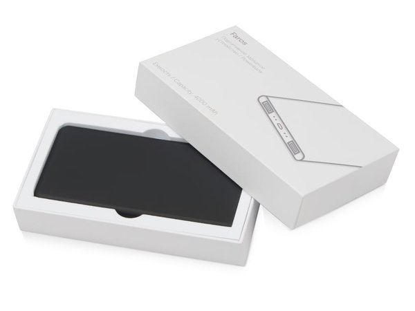 Внешний аккумулятор с подсветкой логотипа «Faros», soft-touch, 4000 mAh - Внешний аккумулятор с подсветкой логотипа «Faros», soft-touch, 4000 mAh