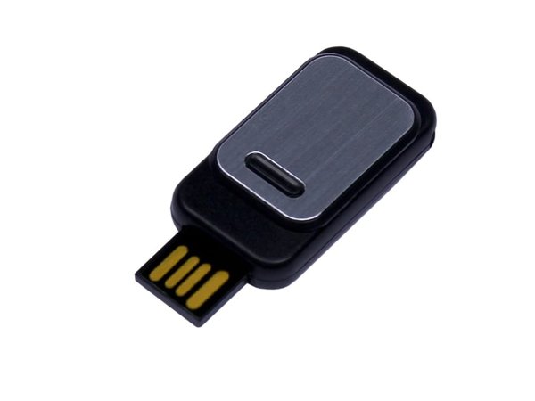 USB 2.0- флешка промо на 32 Гб прямоугольной формы, выдвижной механизм - USB 2.0- флешка промо на 32 Гб прямоугольной формы, выдвижной механизм