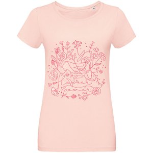 футболка женская flower power, розовая
