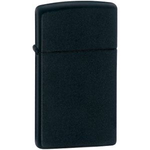 зажигалка zippo slim matt, матовая черная