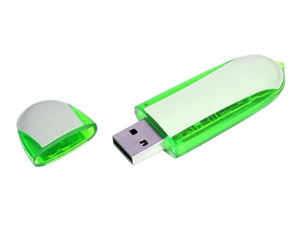 USB 2.0- флешка промо на 16 Гб овальной формы - USB 2.0- флешка промо на 16 Гб овальной формы