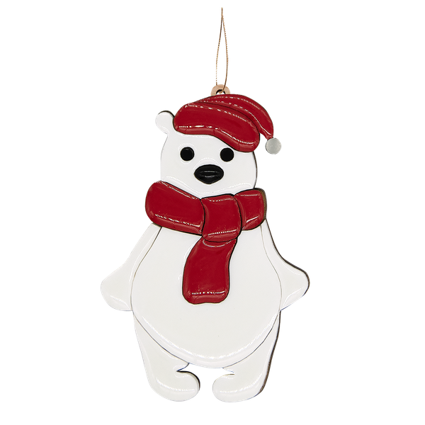 Ёлочная Игрушка Медвежонок - Ёлочная Игрушка Медвежонок (белый с красным)
