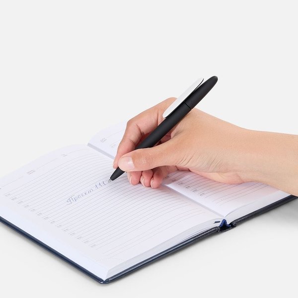 Ручка шариковая Prodir DS5 TRR-P Soft Touch, черная с белым