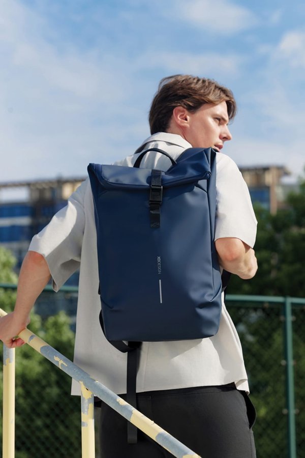 Антикражный водонепроницаемый рюкзак Urban Flap-Top - Антикражный водонепроницаемый рюкзак Urban Flap-Top, темно-синий