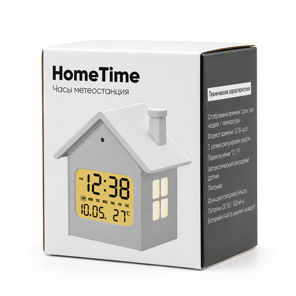 Часы метеостанция HomeTime - Часы метеостанция HomeTime, белые