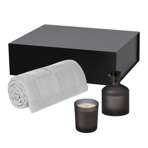 подарочный набор энигма (enigma), селла софт (cella soft), серый (свеча, диффузор, плед)