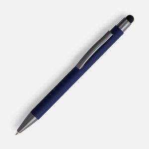 ручка шариковая atento soft touch со стилусом, темно-синяя