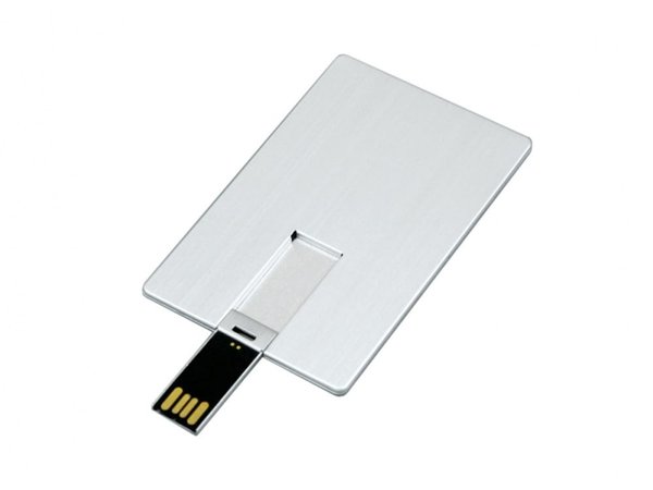 USB 2.0- флешка на 8 Гб в виде металлической карты, с раскладным чипом - USB 2.0- флешка на 8 Гб в виде металлической карты, с раскладным чипом