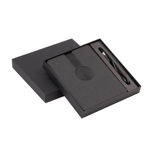 Папка А5 с беспроводным (10W) зарядным устройством 5000 mAh, с MagSafe и блокнотом - Папка А5 с беспроводным (10W) зарядным устройством 5000 mAh, с MagSafe и блокнотом черный