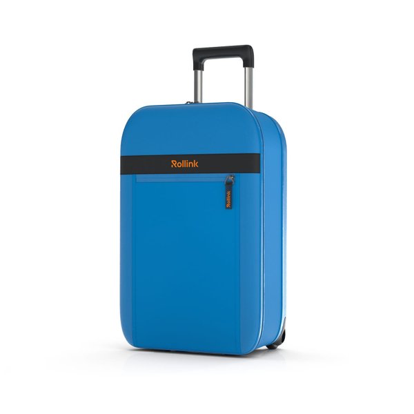 Чемодан складной Rollink Aura 55x40x20 см, 2 колеса, синий - Чемодан складной Rollink Aura 55x40x20 см, 2 колеса, синий
