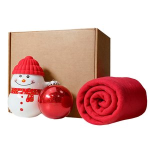 набор подарочный snowtime: плед, кружка-снеговик, шар елочный в подарочной коробке