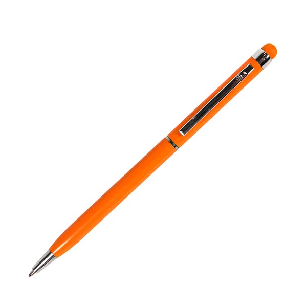 Ручка шариковая со стилусом TOUCHWRITER - TOUCHWRITER, ручка шариковая со стилусом для сенсорных экранов, оранжевый/хром, металл