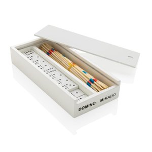 набор настольных игр микадо/домино в деревянной коробке fsc®