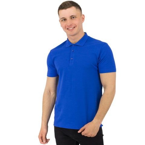 Рубашка поло Rock, мужская - Рубашка поло Rock, мужская (синяя, 2XL)