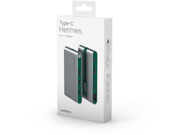Хаб 8-в-1 Type-C «Hermes», USB 3.0 x 3, Type-C PD, HDMI, LAN, картридер - Хаб 8-в-1 Type-C «Hermes», USB 3.0 x 3, Type-C PD, HDMI, LAN, картридер