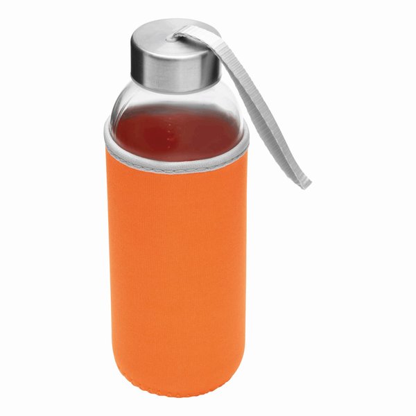 Стеклянная бутылка TAKE WELL, оранжевая, прозрачная - Стеклянная бутылка TAKE WELL, оранжевая, прозрачная
