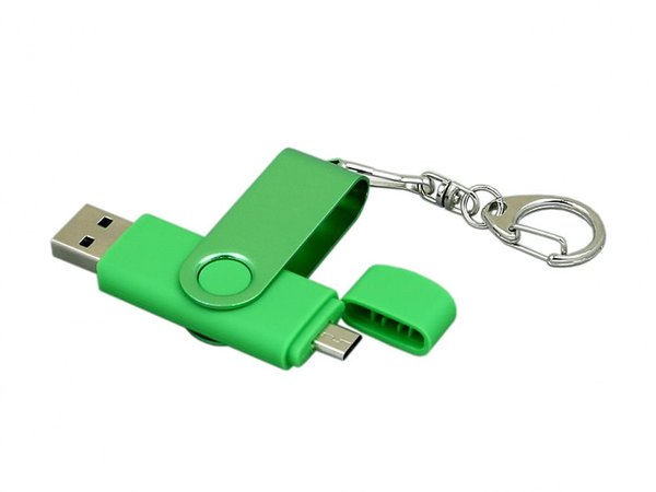 USB 2.0- флешка на 32 Гб с поворотным механизмом и дополнительным разъемом Micro USB - USB 2.0- флешка на 32 Гб с поворотным механизмом и дополнительным разъемом Micro USB