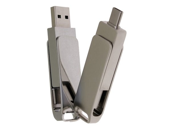 USB 3.0- флешка на 256 Гб с поворотным механизмом и дополнительным разъемом Type-C - USB 3.0- флешка на 256 Гб с поворотным механизмом и дополнительным разъемом Type-C