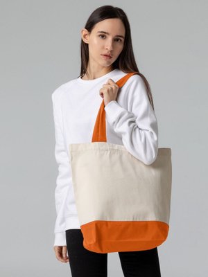 холщовая сумка shopaholic, оранжевая