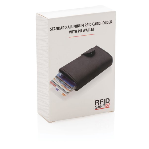 Алюминиевый картхолдер Standard с PU кошельком и защитой RFID - Алюминиевый картхолдер Standard с PU кошельком и защитой RFID