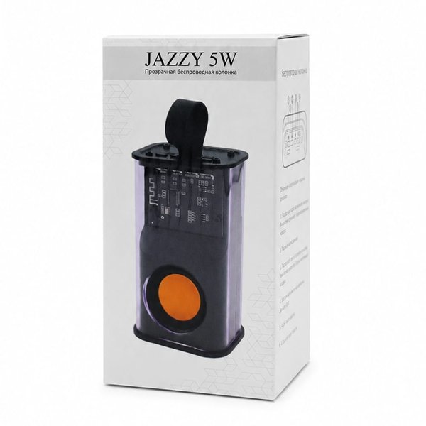 Прозрачная беспроводная колонка Jazzy, черный - Прозрачная беспроводная колонка Jazzy, черный