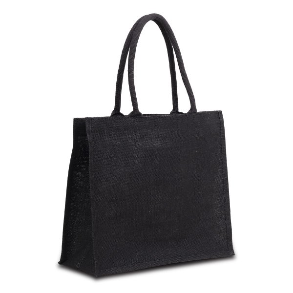 Сумка-шоппер из джута NICE SHOPPER, черная - Сумка-шоппер из джута NICE SHOPPER, черная