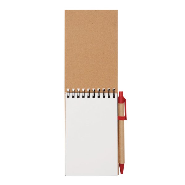 Блокнот с ручкой RECYCLE, красная - Блокнот с ручкой RECYCLE, красная