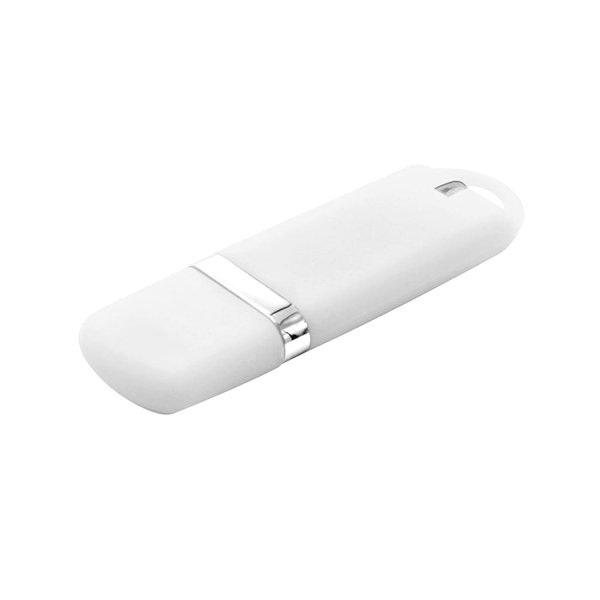 Флешка Shape с покрытием Софт Тач в футляре - Флешка Shape с покрытием Софт Тач в футляре, белая