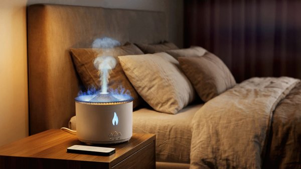 Увлажнитель воздуха "Smart Volcano"с пультом ДУ, функцией ароматерапии и интерьерной подсветкой - Увлажнитель воздуха "Smart Volcano"с пультом ДУ, функцией ароматерапии и интерьерной подсветкой белый с черным