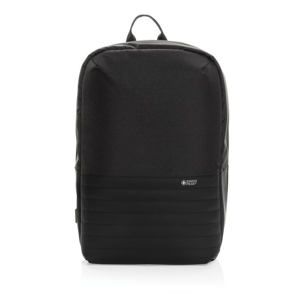 Антикражный рюкзак для ноутбука Swiss Peak с RFID-защитой из rPET AWARE™, 15,6’’ - Антикражный рюкзак для ноутбука Swiss Peak с RFID-защитой из rPET AWARE™, 15,6’’