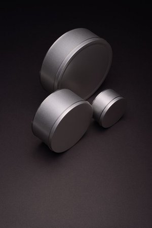 коробка pragmax s, круглая, серебристая