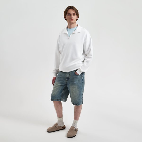 Толстовка на молнии унисекс Флоу (Flow), белая, размер 3XL/4XL