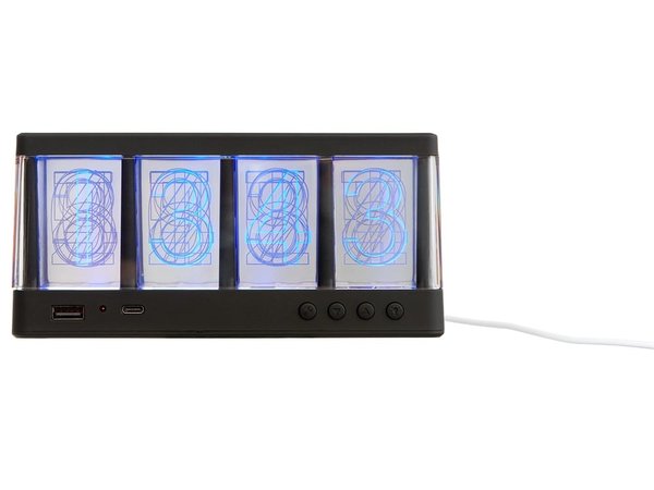 Часы с LED-подсветкой и беспроводной зарядкой «Cyber», 10 Вт - Часы с LED-подсветкой и беспроводной зарядкой «Cyber», 10 Вт