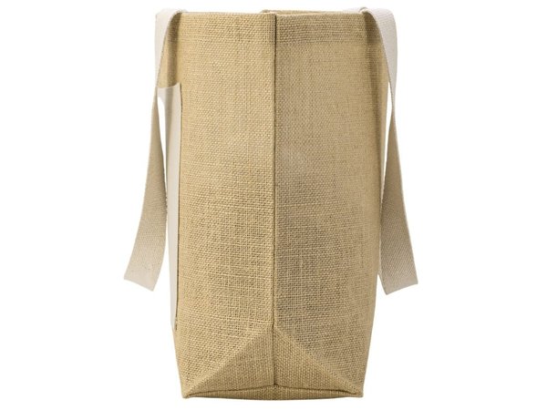 Сумка Jute джутовая с широким дном и карманом - Сумка Jute джутовая с широким дном и карманом