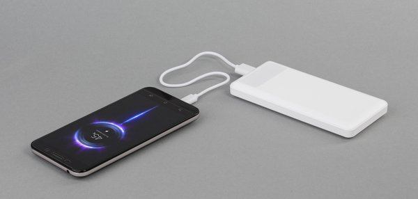 Зарядное устройство "Lumos" 10000 mAh с фонариком - Зарядное устройство "Lumos" 10000 mAh с фонариком белый