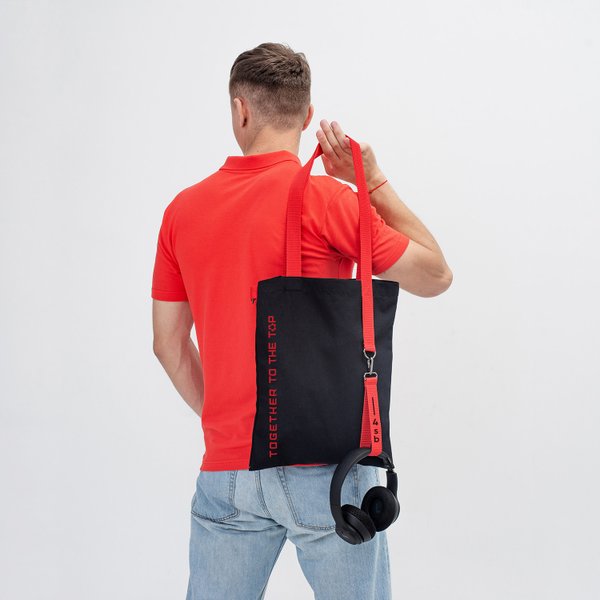 Шоппер Superbag black - Шоппер Superbag black (чёрный с красным)