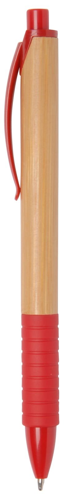 Ручка шариковая BAMBOO RUBBER, красная - Ручка шариковая BAMBOO RUBBER, красная