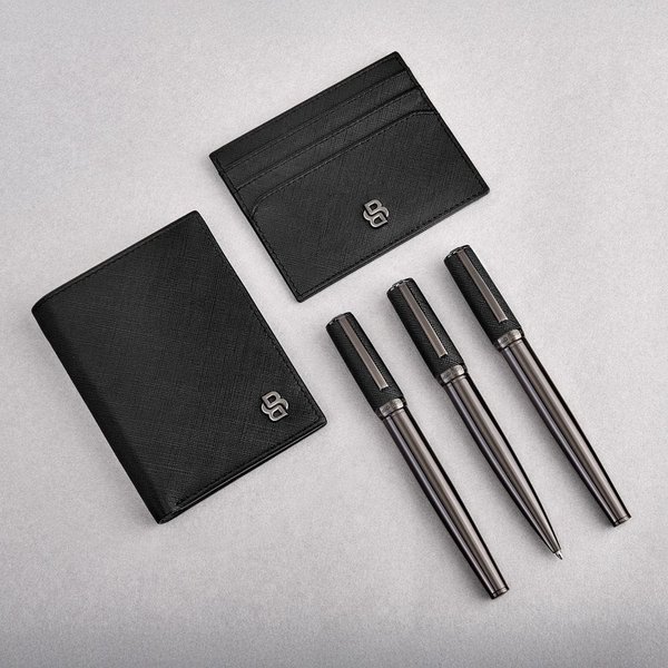 Перьевая ручка Double B Saffiano черная - Перьевая ручка Double B Saffiano черная