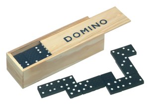 классическая игра в домино domino, цвет черный, дерево