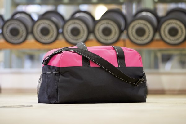 Спортивная сумка FITNESS, черная, розовая - Спортивная сумка FITNESS, черная, розовая