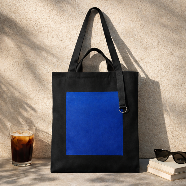Шоппер Superbag Big Pocket, с карманом на молнии - Шоппер Superbag Big Pocket, с карманом на молнии (черный с синим)
