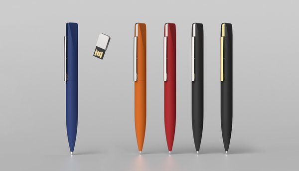 Ручка шариковая "Callisto" с флеш-картой 32Gb, покрытие soft touch - Ручка шариковая "Callisto" с флеш-картой 32Gb, покрытие soft touch оранжевый