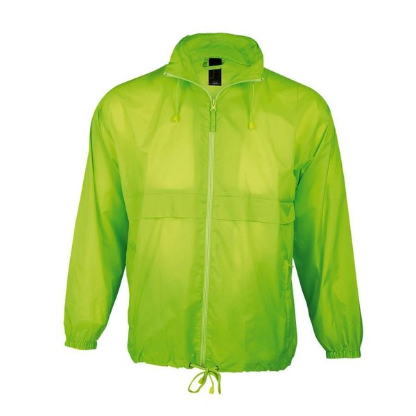 Ветровка водоотталкивающая унисекс SURF - Ветровка мужская SURF, лаймовый неон, 2XL, 100% нейлон, 210T